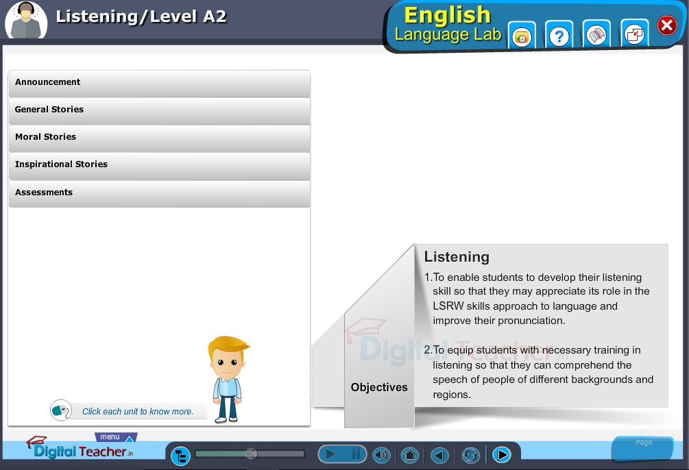 English Language Lab provides activity on Listening Stories to Improve English listening easily
