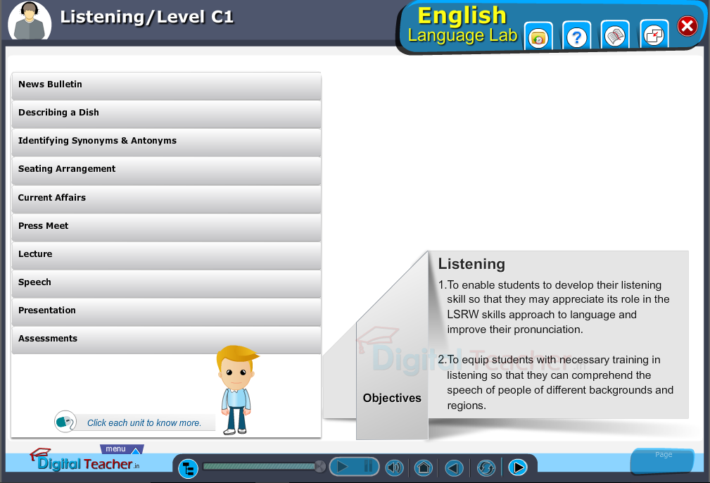 English Language Lab practical activities with level C1 English Listening Skills