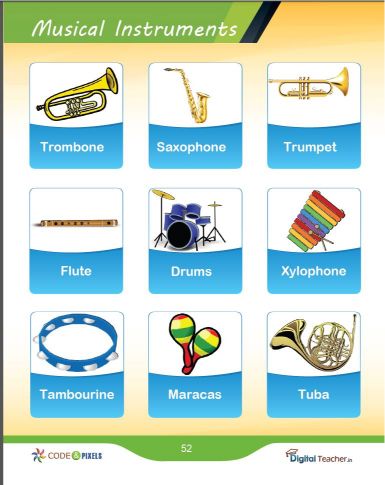 Useful list of musical instruments in english names with pictures