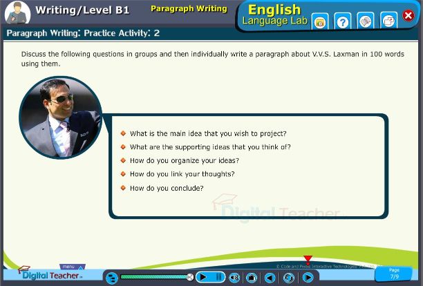 Paragraph writing practice format in english activity with examples