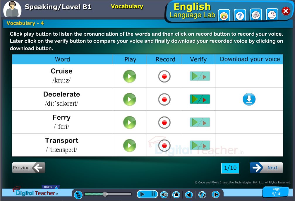 Speaking level a1 speaking vocabulary activity 2