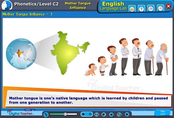 Definition of mother tongue: the language that a person learns to speak first