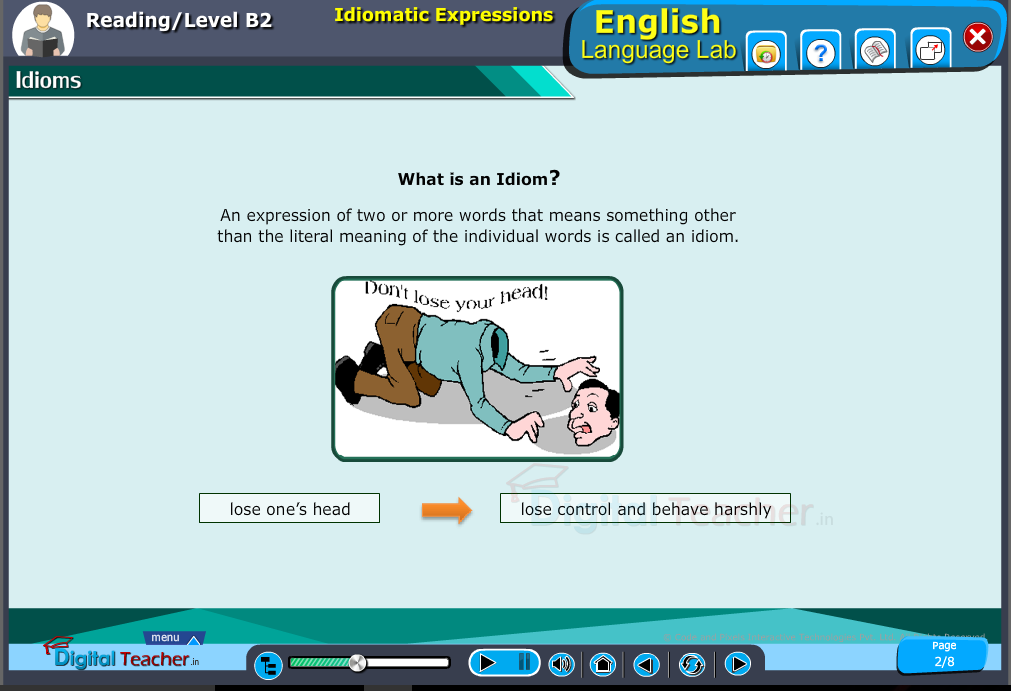 English language lab reading infographic teaches to know about idioms