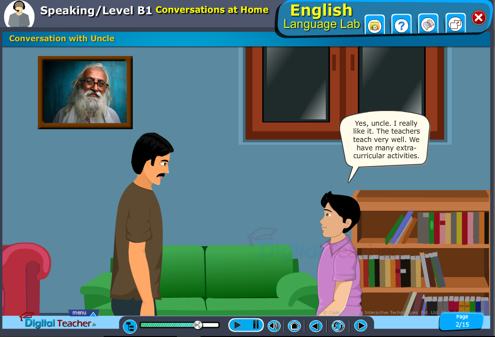 English speaking infographics provides activity about how to make a conversation with uncle.