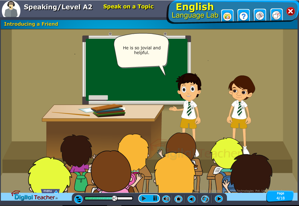 English language lab speaking infographic provides activity of introducing a friend for speaking on a topic activity