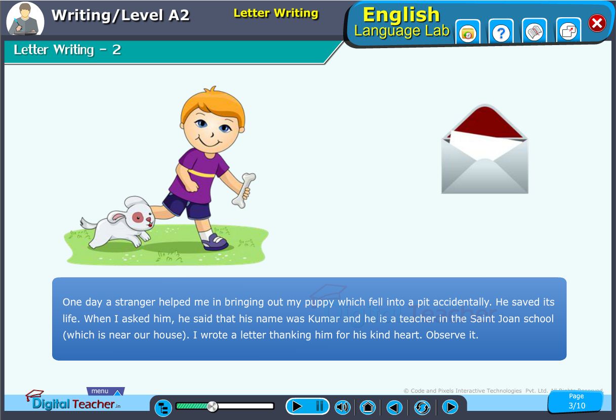 English language lab writing infograhic provides a practical activity on letter writing