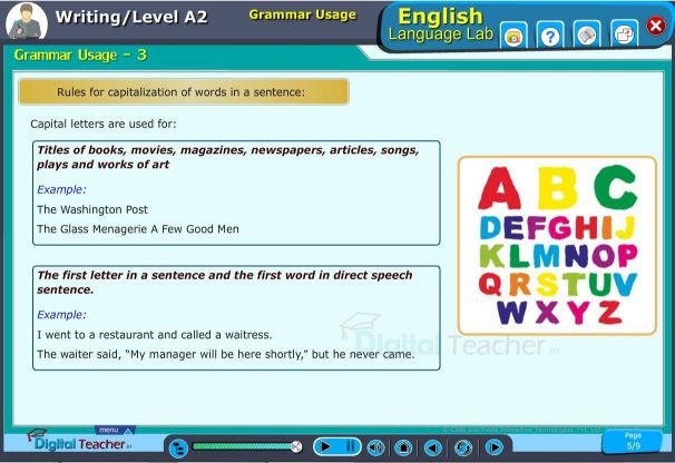 Grammar usage rules for capitalization