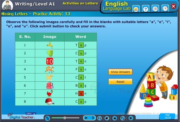 Missing letters practice activity 2 image