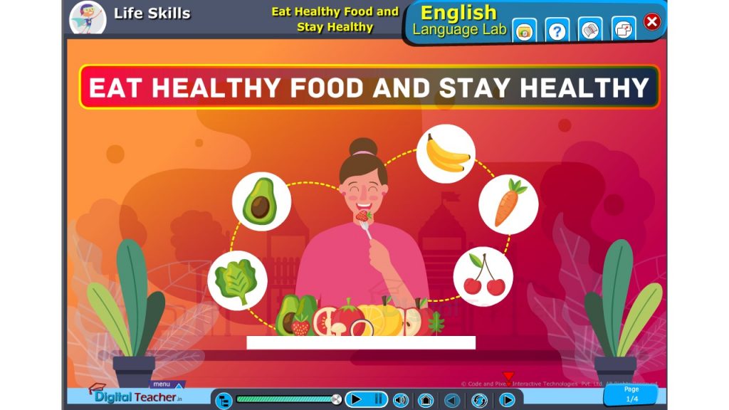 Life skills: Eat Healthy Food And Stay Healthy | Digital Teacher English Language Lab