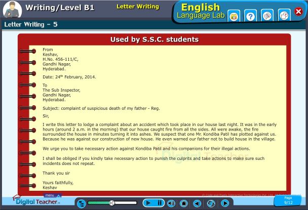 Important letter writing activity done by ssc students