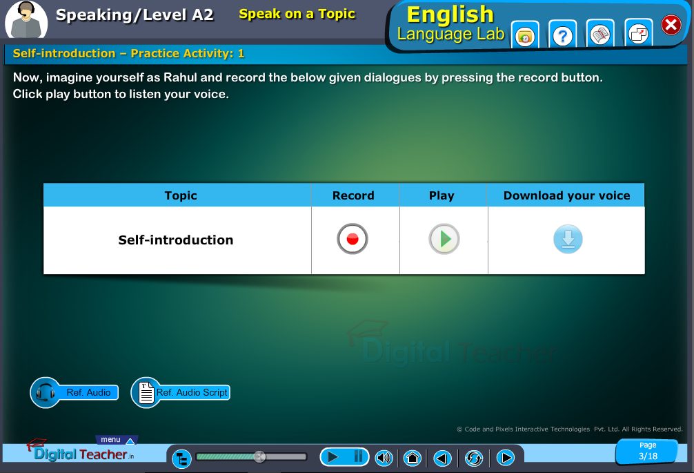 Speaking level a2 speak on a topic self introduction activity
