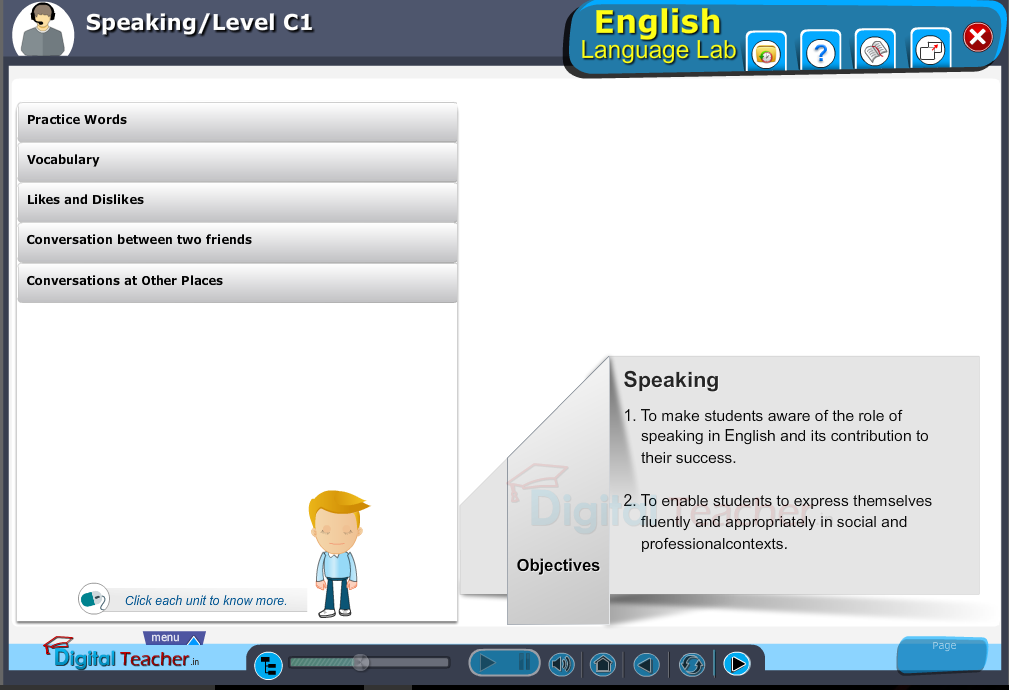 English language lab practical activity on Speaking level c1