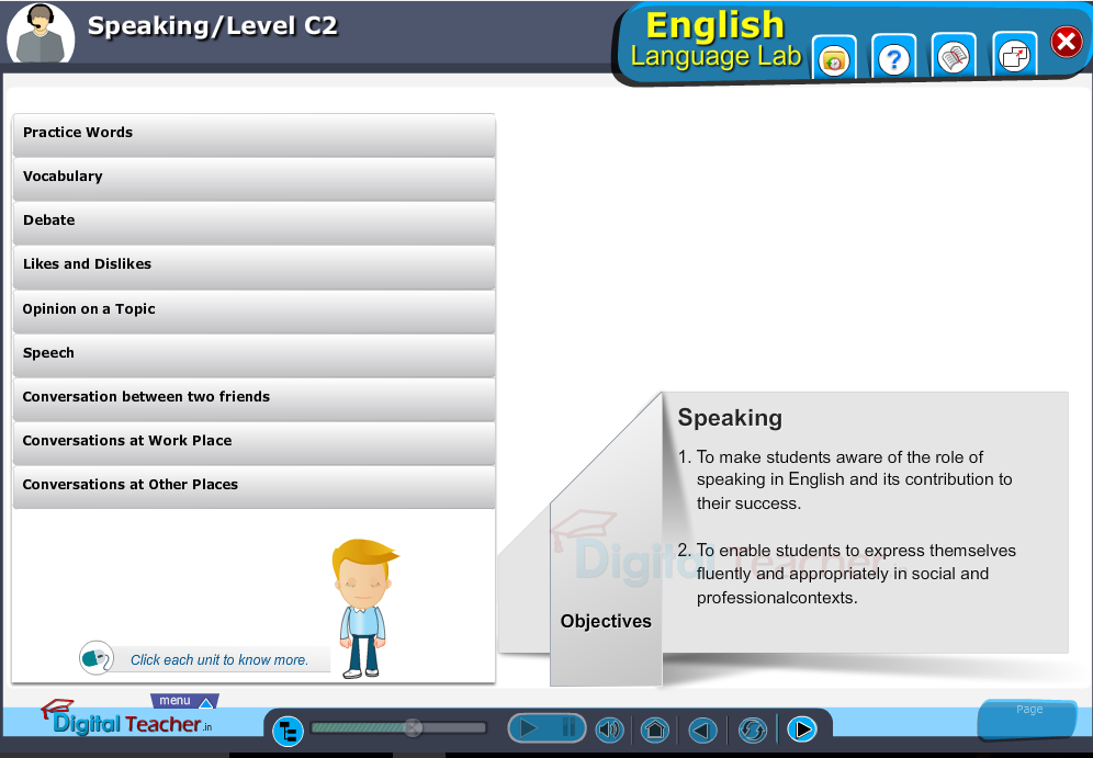 English language lab practical activity on Speaking level c2