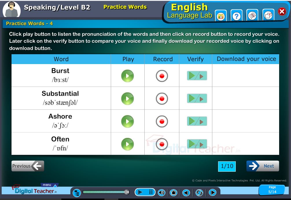 English Language Lab practical activity with Level B1 English Speaking Skills