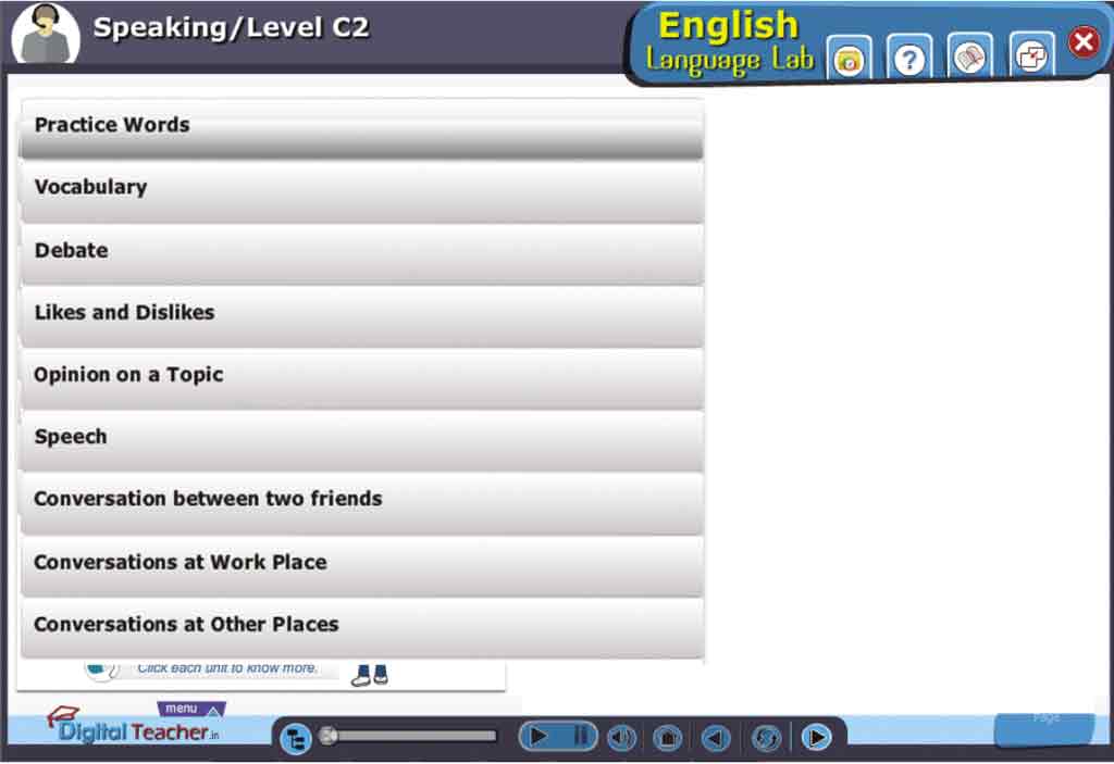 English Language Lab practical activity with Level C2 English Speaking Skills