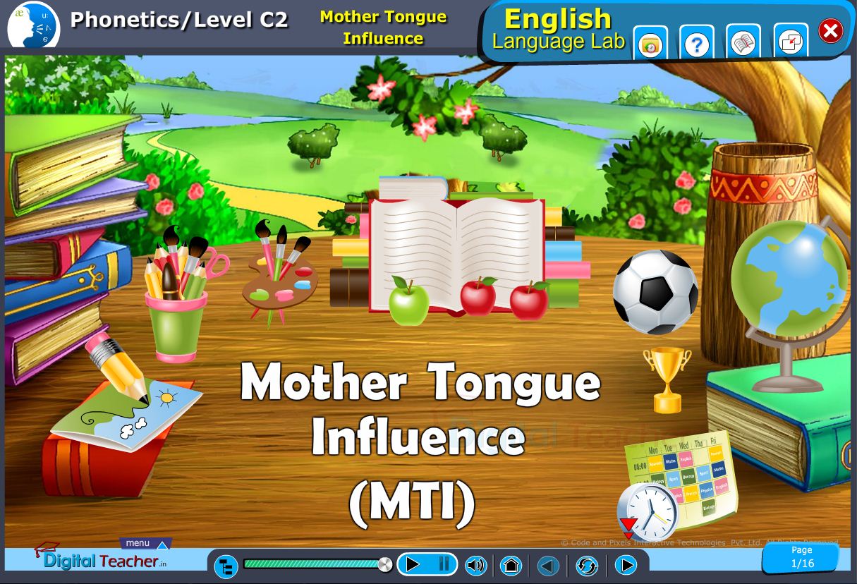 English language lab phonetic infographic about mother tongue influence