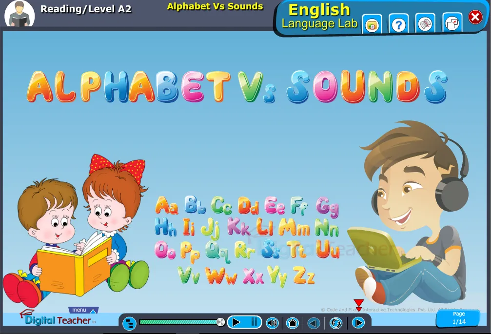 English language lab reading infographic provides activity to know about alphabets vs sounds