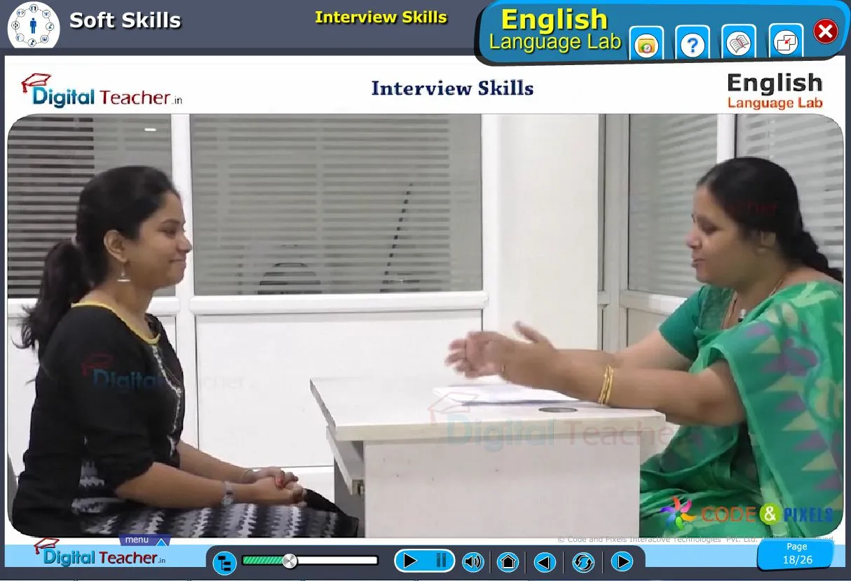 English language lab softskills infographic teaches one on one to improve interview skills